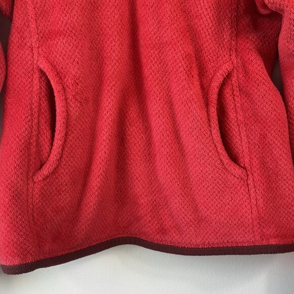 Patagonia Women Small Fleece Red Polartec Snap-T Pullover Fleece Sweater Jacket - Picture 5 of 10
